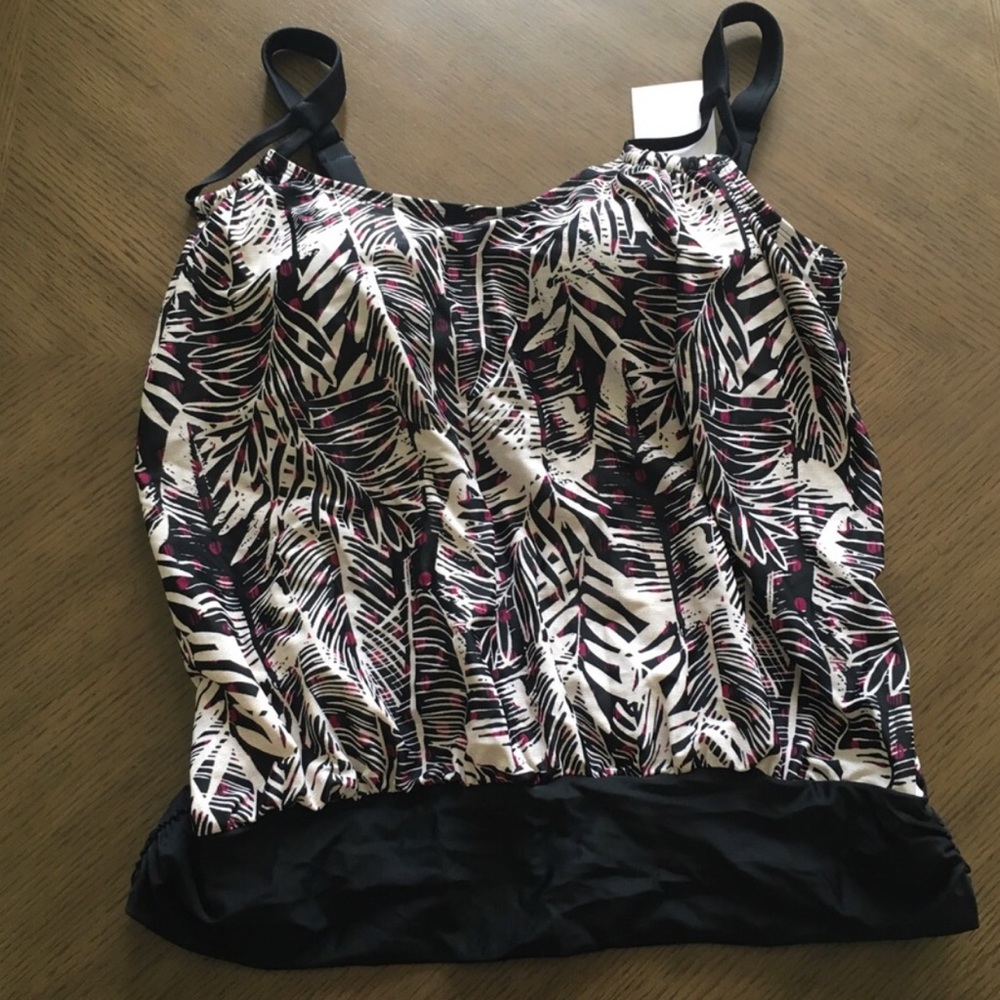 Swimsuits for All Loop Tie Blouson Tankini Top - Picture 3 of 7